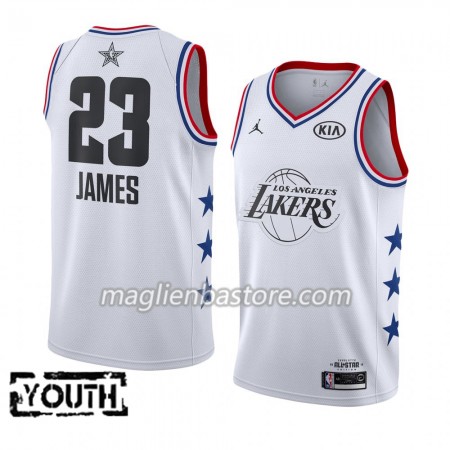 Maglia Los Angeles Lakers LeBron James 23 2019 All-Star Jordan Brand Bianco Swingman - Bambino